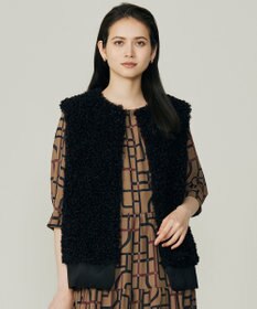 自由区 【SHIHOさん着用】カルガンラムエコファー ジレ ブラック