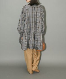 Green Parks ボウタイリボン付裾バルーンシャツワンピース