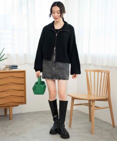 WEGO ダブルジップショートカーデ