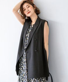 【新品】23区　ジレ 23区 ベスト ジレ 「CLASSY.6月号掲載/洗える」リネンレーヨン