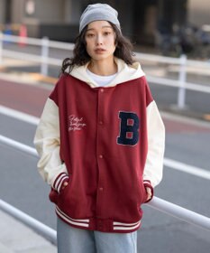 WEGO 【ユニセックス着用ITEM】スウェットフードスタジャン