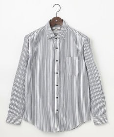 JOSEPH ABBOUD 【オーガニックコットン使用】 オーガニックコードストライプ シャツ ダルブルー系1