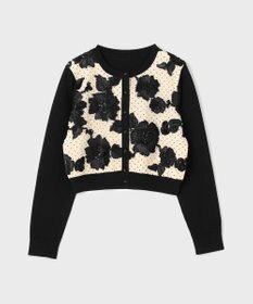 GRACE CONTINENTAL サテンコードニットカーディガン