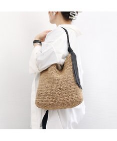 UNBILLION カシュカシュ cachecache / 下がりグログラン地柄編みトート カゴバッグ