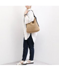 UNBILLION カシュカシュ cachecache / 下がりグログラン地柄編みトート カゴバッグ