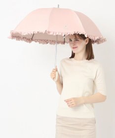 MOONBAT PAUL&JOE ACCESSOIRES (ポール&ジョー) 晴雨兼用日傘 長傘 ワンポイントクリザンテームフリル 一級遮光 遮熱 UV