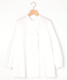 組曲 コンパクトシャーティング フリルブラウス