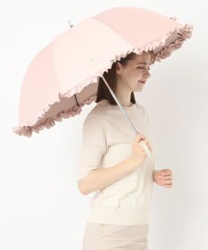 MOONBAT PAUL&JOE ACCESSOIRES (ポール&ジョー) 晴雨兼用日傘 長傘 ワンポイントクリザンテームフリル 一級遮光 遮熱 UV
