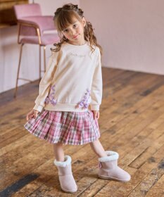 ANY KIDS ラメチェックプリーツスカパン