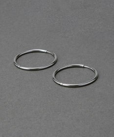 Phoebe 〈金属アレルギー対応〉スキニーラインフープピアス　シルバー　ステンレス