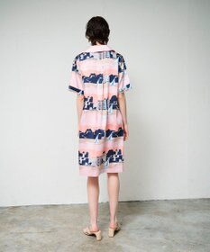 GRACE CONTINENTAL マリンプリントシャツドレス