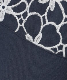 組曲 KIDS 【150-160㎝】フラワーパネルボーダー ワンピース