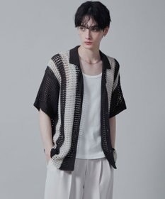 WEGO マルチストライプニットシャツ（S）