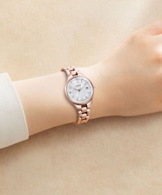 CITIZEN 【電池交換不要のソーラーテック電波時計】かわいいくて視認性の良いピンクゴールドウオッチ