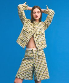 GRACE CONTINENTAL チュールヤーンツイードパンツ