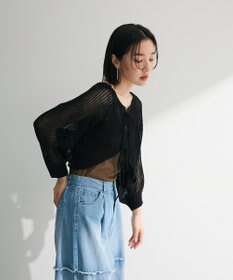 Green Parks ・ＥＬＥＮＣＡＲＥ　ＤＵＥ　２ｗａｙメッシュカーディガ