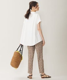 自由区 【洗える】ダマスクフローラルプリントテーパード パンツ