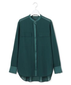 ICB 【洗える】シアーボイル バンドカラーシャツ