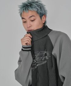 WEGO 【ユニセックス着用ITEM/MLサイズ展開】ラグラングラフィックニットブルゾン