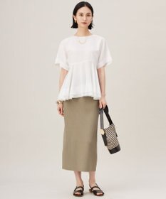 自由区 【洗える】ソフトリネンペプラム ブラウス