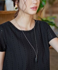 Tiaclasse L 【洗える】カットレースチュニックブラウス