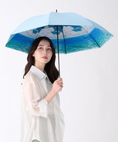 MOONBAT 【ハニカム断熱パラソル】estaa エスタ オーシャンビュー 長傘  晴雨兼用 日傘 遮熱 耐風 50cm