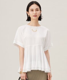 自由区 【洗える】ソフトリネンペプラム ブラウス