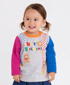 MIKI HOUSE HOT BISCUITS 【80-120cm】サスペンダーだまし絵 長袖Tシャツ