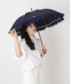 MOONBAT 【遮光/晴雨兼用日傘】POLO RALPH LAUREN(ポロ ラルフローレン) エンブフリル 長傘 遮熱 UV