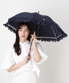 MOONBAT 【遮光/晴雨兼用日傘】POLO RALPH LAUREN(ポロ ラルフローレン) エンブフリル 長傘 遮熱 UV