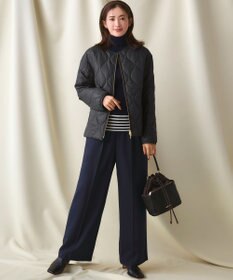 23区 L 【見上愛さん着用/VERY掲載/洗える】ウーステッドウール リブタートル ボーダー ニット