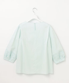 自由区 【洗える】テンセルコットンエンブロイダリープルオーバー ブラウス