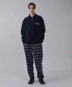 WEGO 【ユニセックス着用ITEM】ベロアモールワンポイントZIPカーディガン