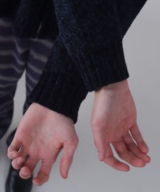 WEGO 【ユニセックス着用ITEM】ベロアモールワンポイントZIPカーディガン