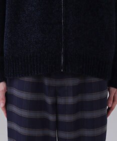 WEGO 【ユニセックス着用ITEM】ベロアモールワンポイントZIPカーディガン