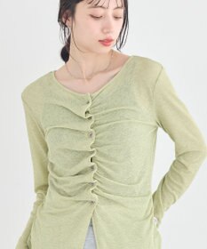 earth music&ecology 【予約】シアーワッフルタックボタントップス