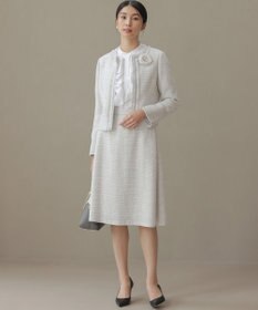 組曲 【KUMIKYOKU NAVY】コットンタッチシャーティングラッフルフレア ブラウス