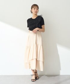 earth music&ecology ティアードヘムフレアスカート