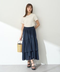 earth music&ecology ティアードヘムフレアスカート