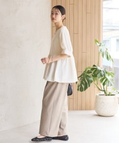 AMERICAN HOLIC 異素材切替ペプラムプルオーバー