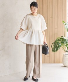 AMERICAN HOLIC 異素材切替ペプラムプルオーバー