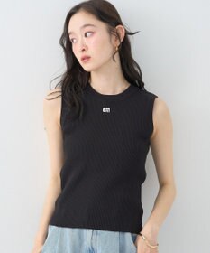 earth music&ecology ロゴ刺繍ノースリーブニットプルオーバー