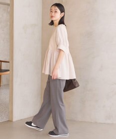 AMERICAN HOLIC 異素材切替ペプラムプルオーバー