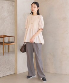 AMERICAN HOLIC 異素材切替ペプラムプルオーバー