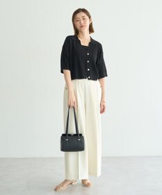 YECCA VECCA ストライプメッシュニットカーディガン