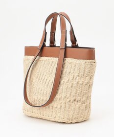 LA BAGAGERIE 【maison vert】 【ペーパー素材・多収納】ダブルハンドルかごバッグ