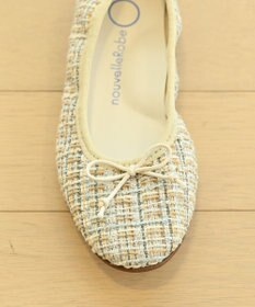 nouvelleRobe Oū 【本革・高反発】Round ラウンドトゥ ツイードバレエシューズ