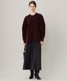 ICB L 【洗える】コットンシェニール コクーンスリーブニット