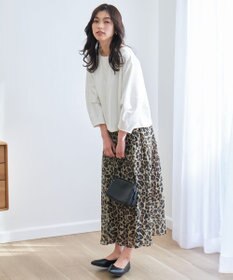 ANY 【ウエストゴム】レオパードプリーツスカート