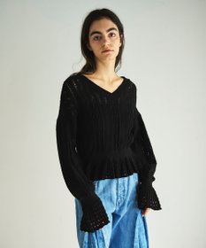 GRACE CONTINENTAL レース編ルーズニットトップ